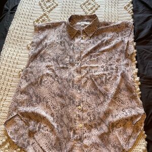Snake Print Sleeveless Blouse